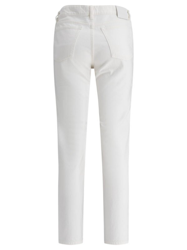 "Toteme" Jean femme blanc en coton coupe regular taille basse – Image 2