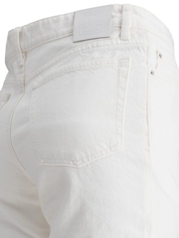 "Toteme" Jean femme blanc en coton coupe regular taille basse – Image 4