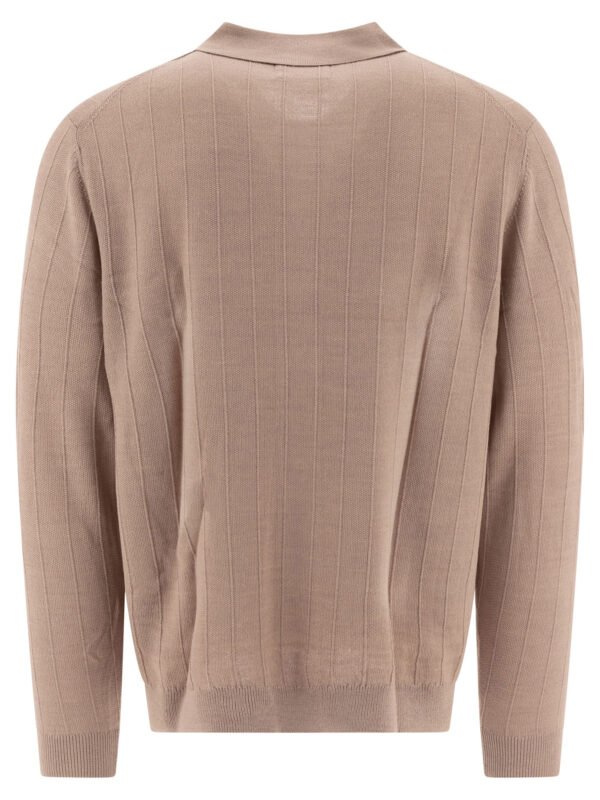 "NN.07" polo Thor à manches longues homme beige en laine et acrylique coupe regular – Image 2