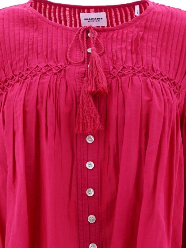 "Marant Étoile" Abadi Blouse femme fuchsia en coton et viscose, coupe regular – Image 3