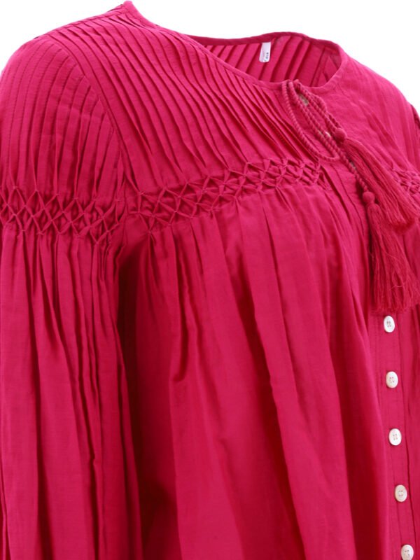 "Marant Étoile" Abadi Blouse femme fuchsia en coton et viscose, coupe regular – Image 4