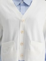 "Sacai" cardigan chemise femme blanc en polyester coupe regular - Image 3
