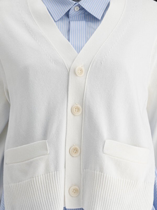 "Sacai" cardigan chemise femme blanc en polyester coupe regular - Image 3