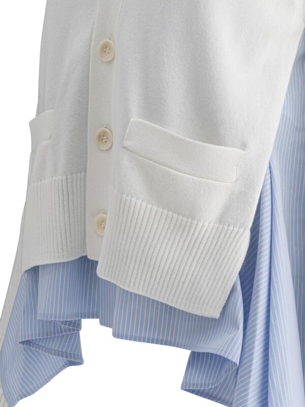 "Sacai" cardigan chemise femme blanc en polyester coupe regular - Image 4