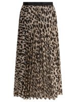 "Sacai" jupe léopard femme marron plissée en polyester coupe regular - Image 2