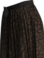"Sacai" jupe femme marron plissée imprimé léopard en polyester - Image 4