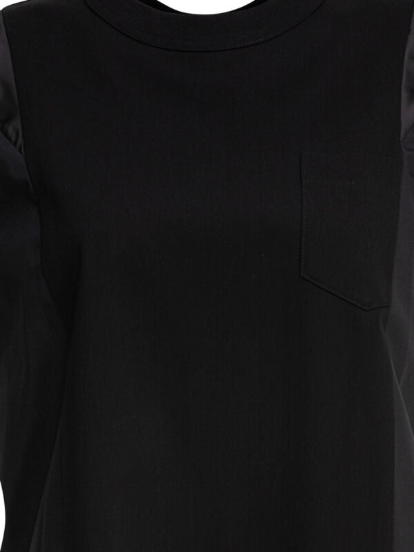 "Sacai" robe femme noire sans manches en jersey de coton – Image 3