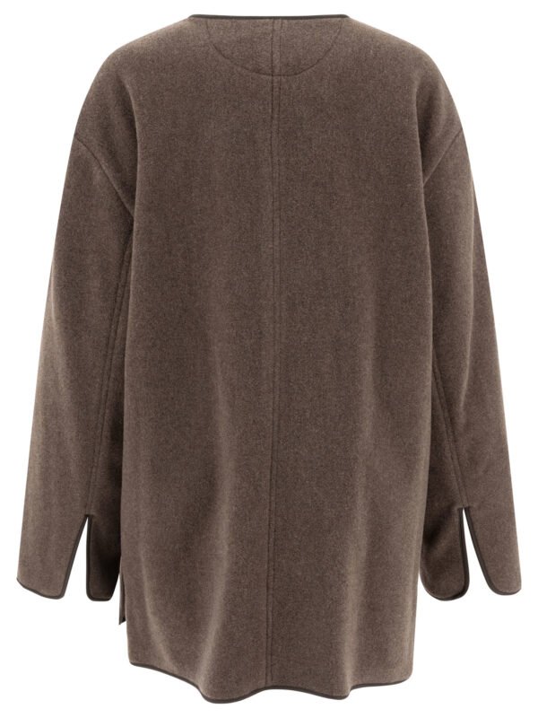 "Toteme" veste femme marron en laine feutrée coupe oversize - Image 2