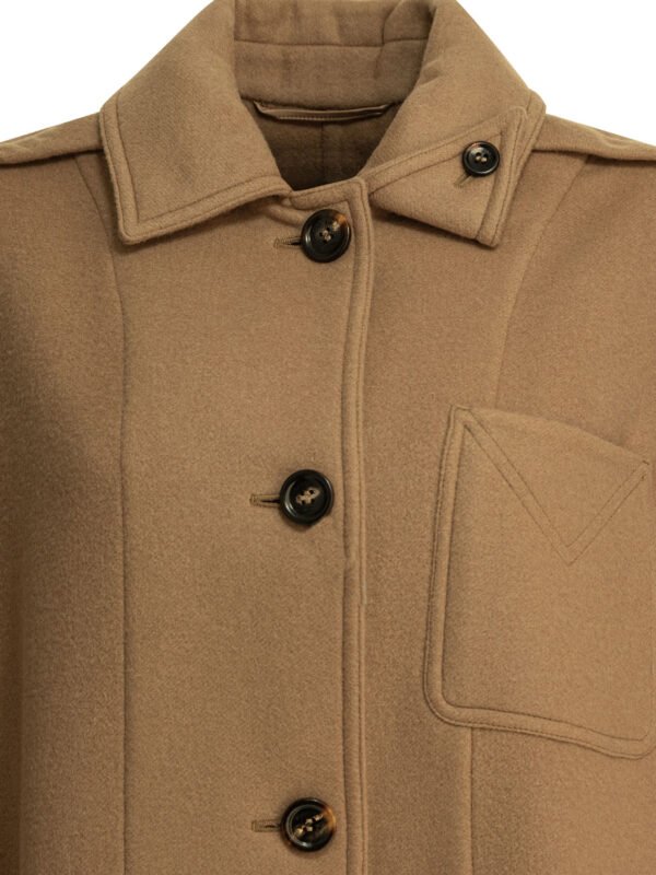"Max Mara" manteau femme marron en laine vierge et cachemire – Image 3