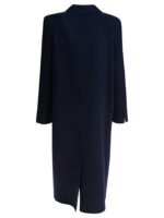 "Max Mara" manteau femme bleu en laine vierge et cachemire coupe classique – Image 2