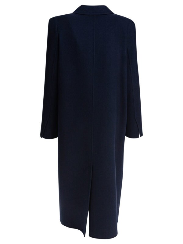 "Max Mara" manteau femme bleu en laine vierge et cachemire coupe classique – Image 2
