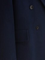 "Max Mara" manteau femme bleu en laine vierge et cachemire coupe classique – Image 4