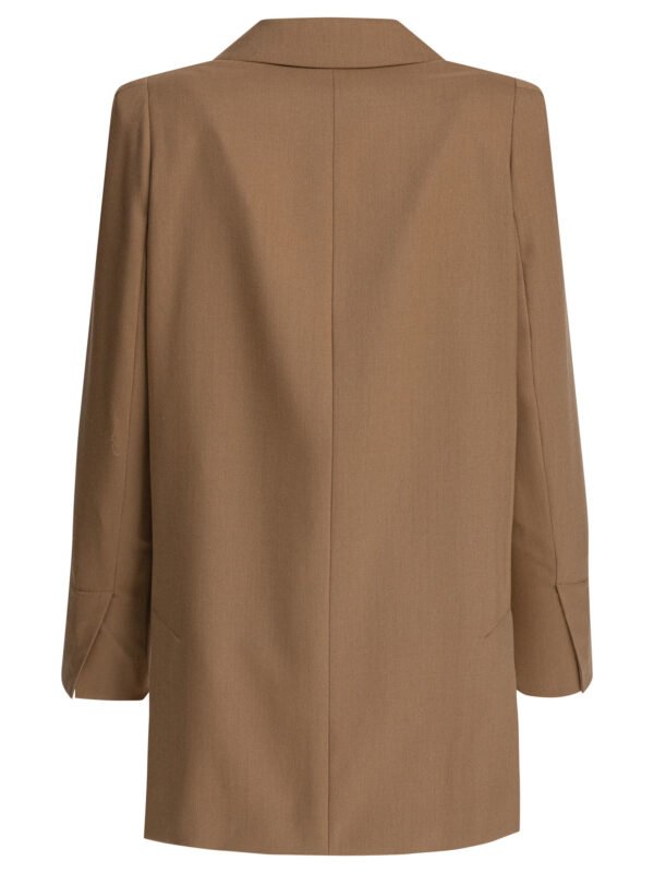 "Max Mara" blazer Kitten femme marron en laine vierge mohair et soie coupe regular - Image 2