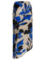 "Max Mara" Pianoforte jupe femme bleu beige et noir en soie – Image 2