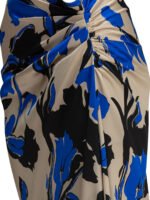 "Max Mara" Pianoforte jupe femme bleu beige et noir en soie – Image 3