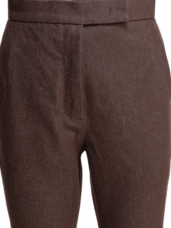"Max Mara" pantalon effet denim marron en coton pour femme – Image 3