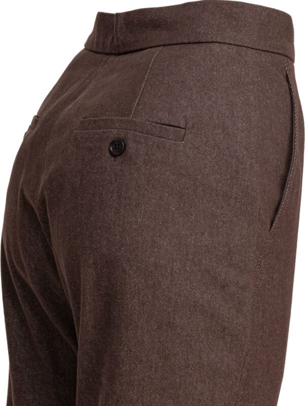 "Max Mara" pantalon effet denim marron en coton pour femme – Image 4
