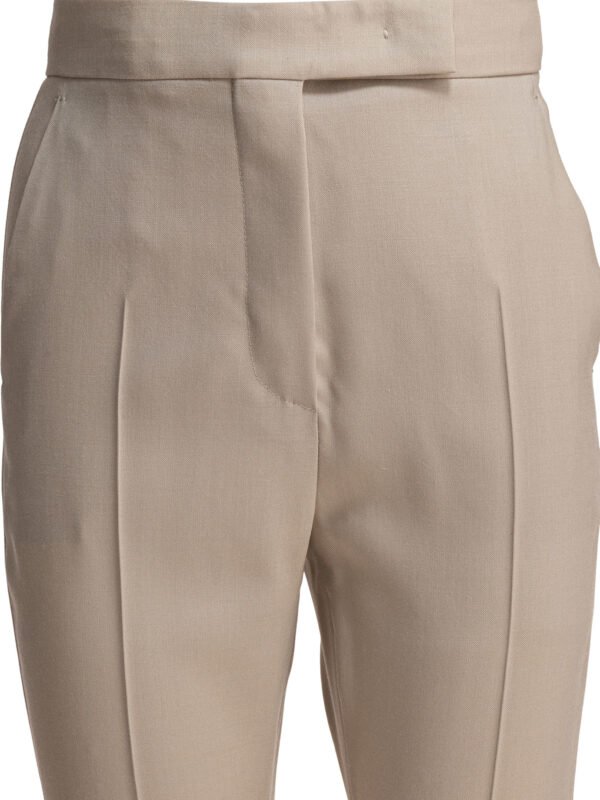 "Max Mara" pantalon femme beige droit en laine, mohair et soie – Image 3