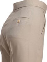 "Max Mara" pantalon femme beige droit en laine, mohair et soie – Image 4