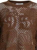 "Max Mara" pull brodé marron en coton coupe décontractée pour femme – Image 3