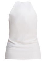 "Max Mara" top femme blanc en viscose sans manches – Image 2