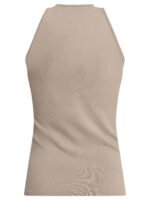 "Max Mara" top femme beige en viscose à col halter – Image 2
