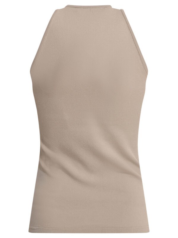 "Max Mara" top femme beige en viscose à col halter – Image 2