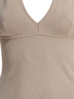 "Max Mara" top femme beige en viscose à col halter – Image 3