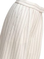 "Max Mara" pantalon blanc large en coton et lin taille haute pour femme – Image 4