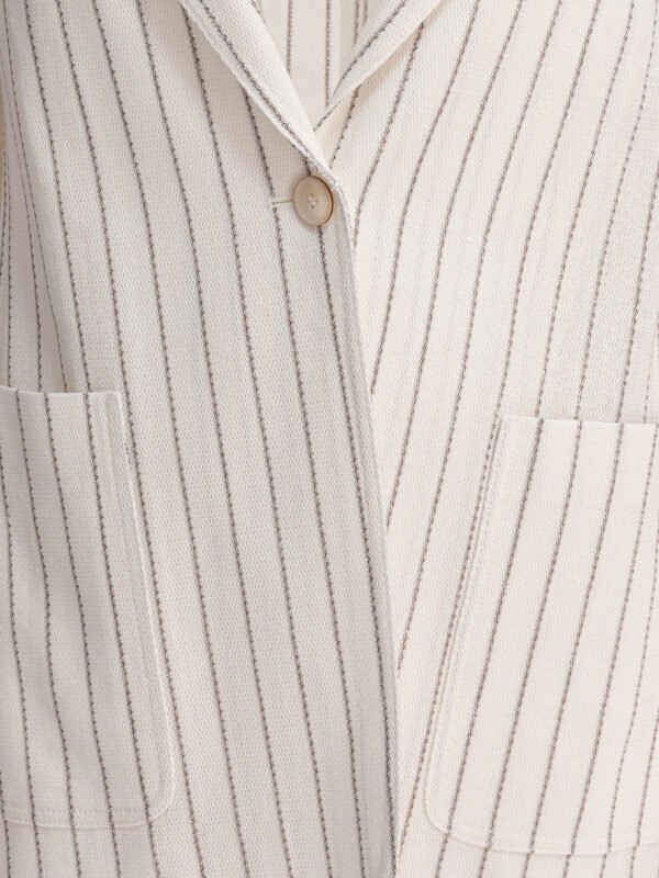 "Max Mara" blazer femme blanc Jadi en coton et lin - Image 3