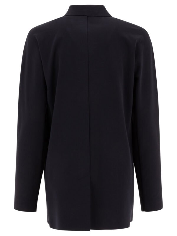 "Max Mara" blazer droit femme bleu nuit en coton coupe regular - Image 2