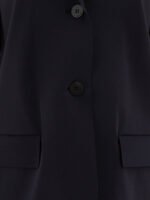 "Max Mara" blazer droit femme bleu nuit en coton coupe regular - Image 3