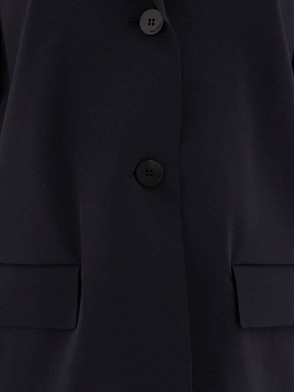 "Max Mara" blazer droit femme bleu nuit en coton coupe regular - Image 3
