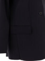 "Max Mara" blazer droit femme bleu nuit en coton coupe regular - Image 4