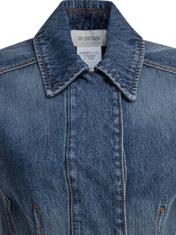 "Max Mara Sportmax" robe femme bleue en denim de coton - Image 3