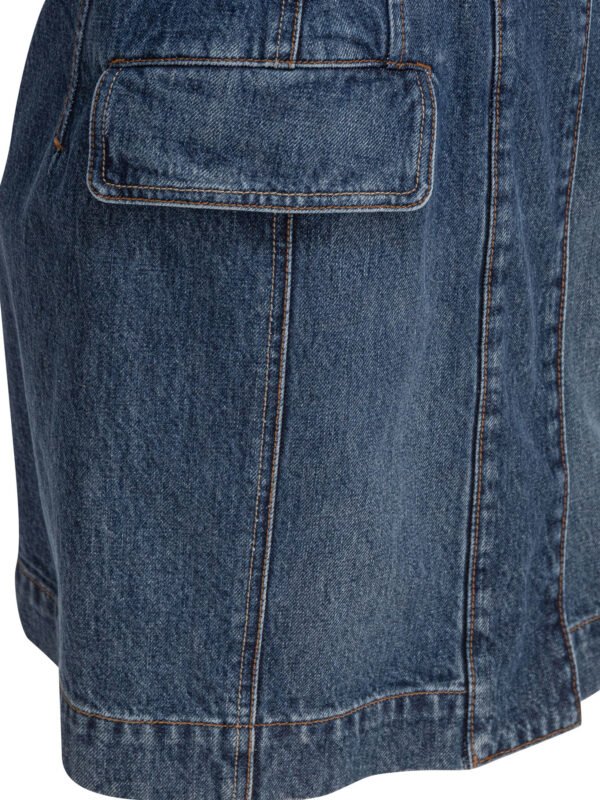 "Max Mara Sportmax" robe femme bleue en denim de coton - Image 4