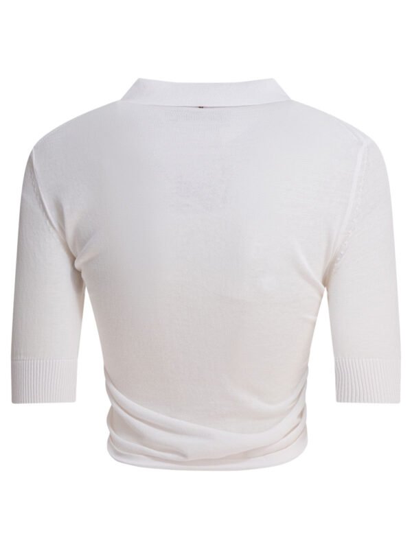 "Max Mara Sportmax" top polo femme blanc en coton – Image 2