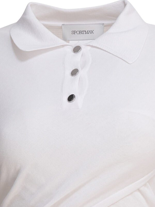"Max Mara Sportmax" top polo femme blanc en coton – Image 3