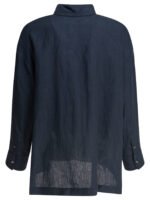 "Max Mara S" chemise femme bleue en lin coupe regular - Image 2