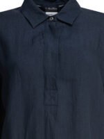 "Max Mara S" chemise femme bleue en lin coupe regular - Image 3