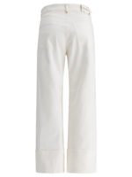 "Max Mara S" pantalon femme blanc en coton coupe regular - Image 2