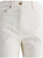 "Max Mara S" pantalon femme blanc en coton coupe regular - Image 3