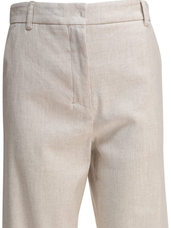 "Max Mara S" pantalon femme beige en lin – Image 3