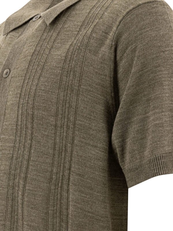 "NN.07" chemise homme verte en laine col classique manches courtes – Image 4