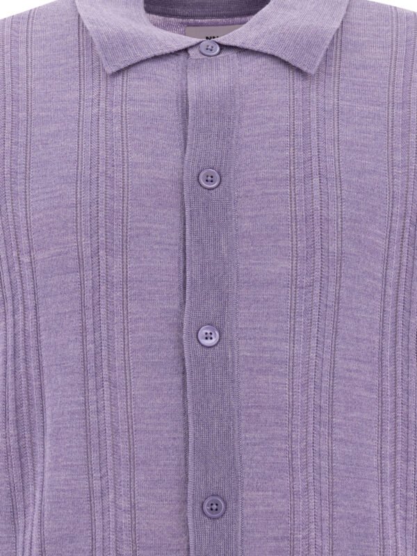 "NN.07" Chemise homme violette en laine – Image 3