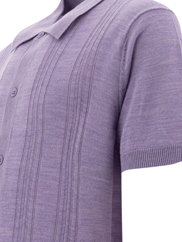 "NN.07" Chemise homme violette en laine – Image 4