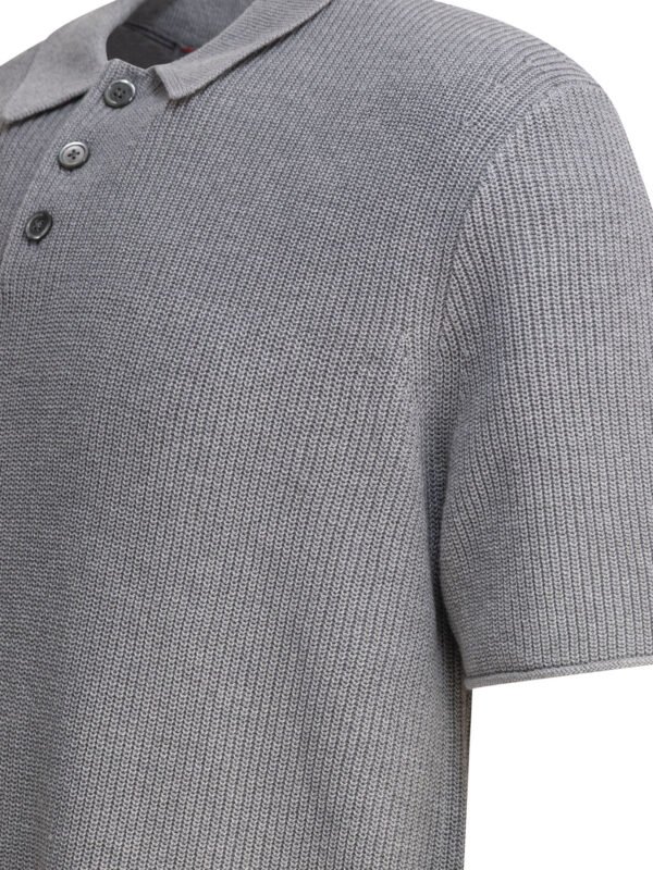 "Alex Mill" polo Eastwood gris en coton biologique et lin coupe regular à manches courtes pour homme – Image 4