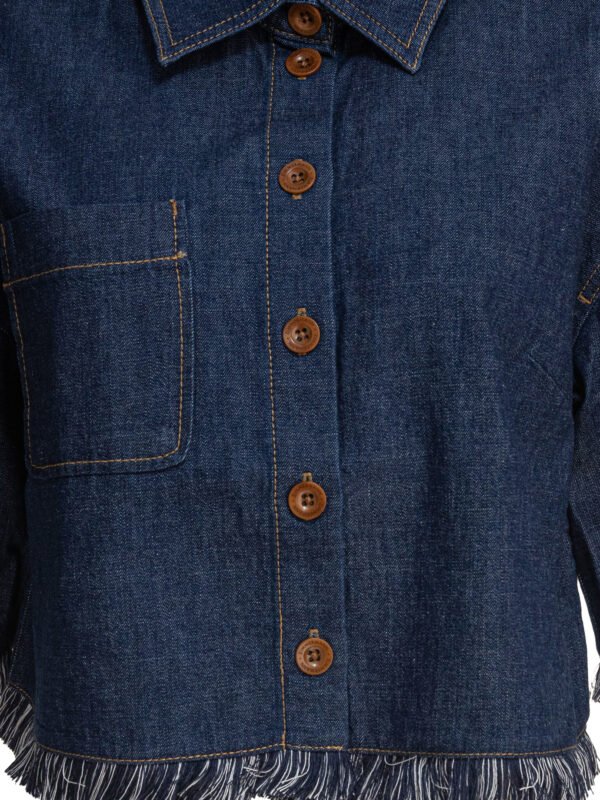"Zimmermann" chemise femme en denim bleu à franges Rhiannon – Image 3