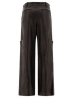 "Khaite" pantalon cargo noir en cuir coupe décontractée pour femme – Image 2