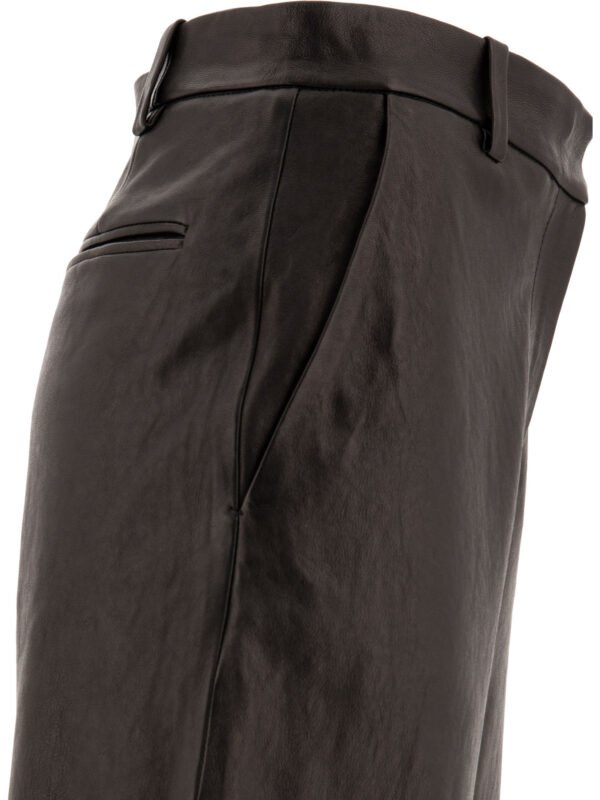 "Khaite" pantalon cargo noir en cuir coupe décontractée pour femme – Image 4